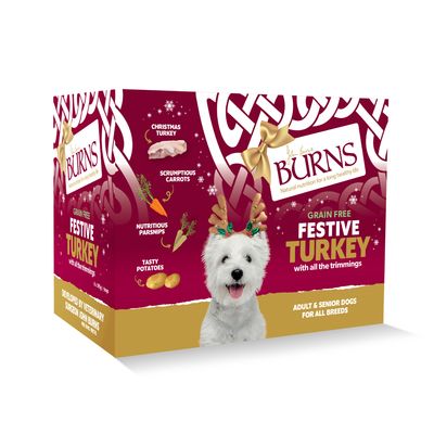 Burns Festive kalkon våtfoder för hundar 6 x 395 g