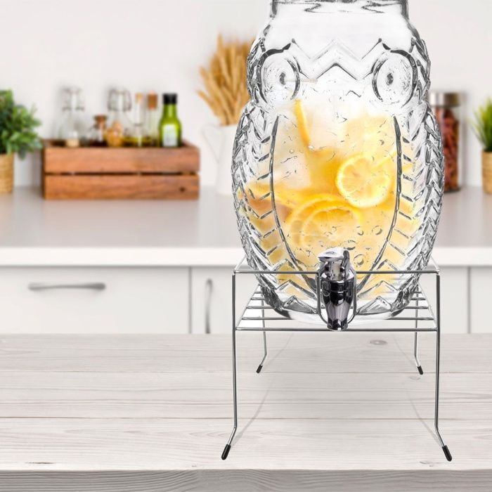 Jar stand with tap - ORION - Chrome-plated steel - 20.5x20.5 cm - 3 to 8 liters - Non-slip feet