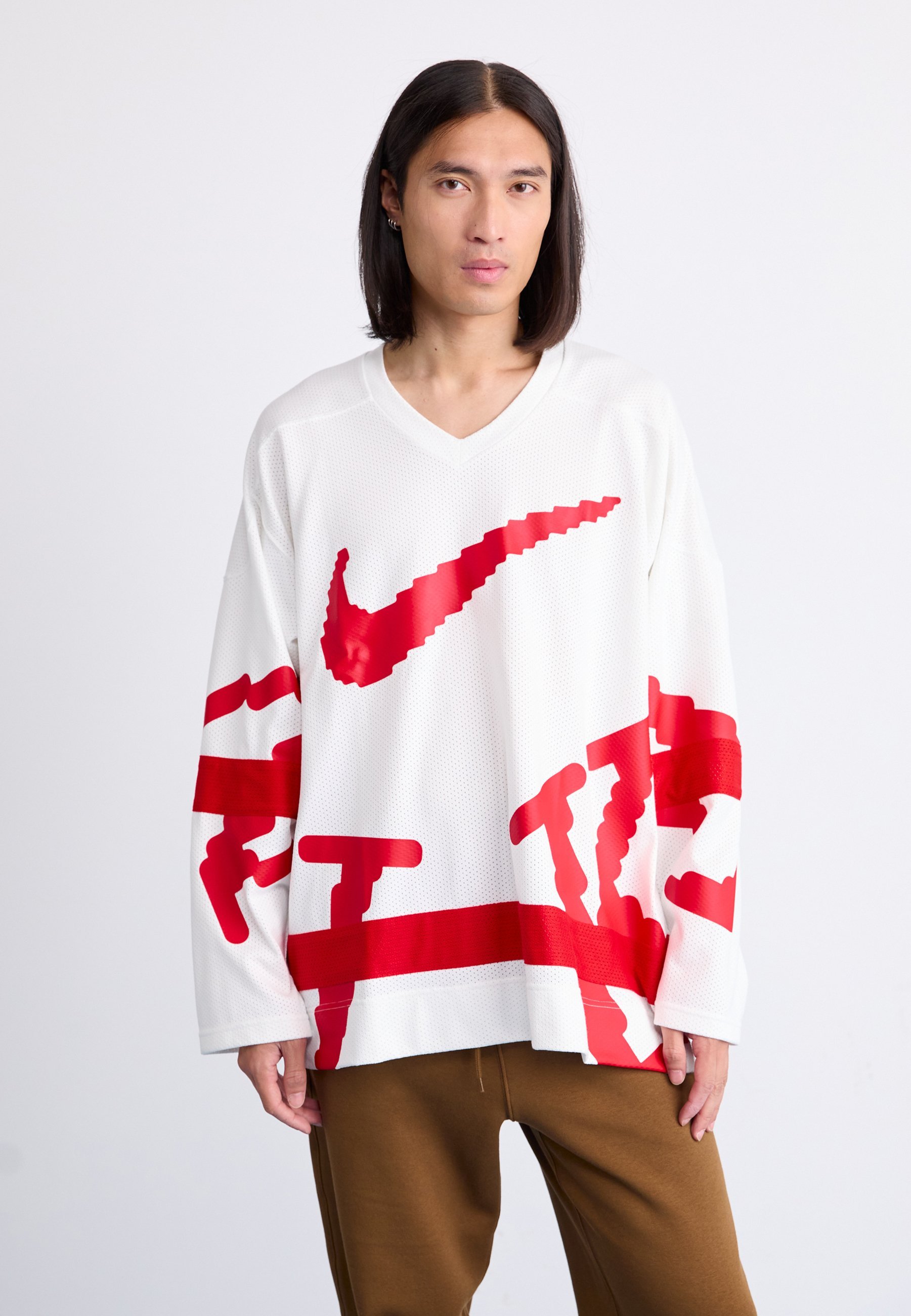 Nike Sportswear CLUB HOCKEY NEO - Hosszú ujjú felső - fehér/egyetemi piros