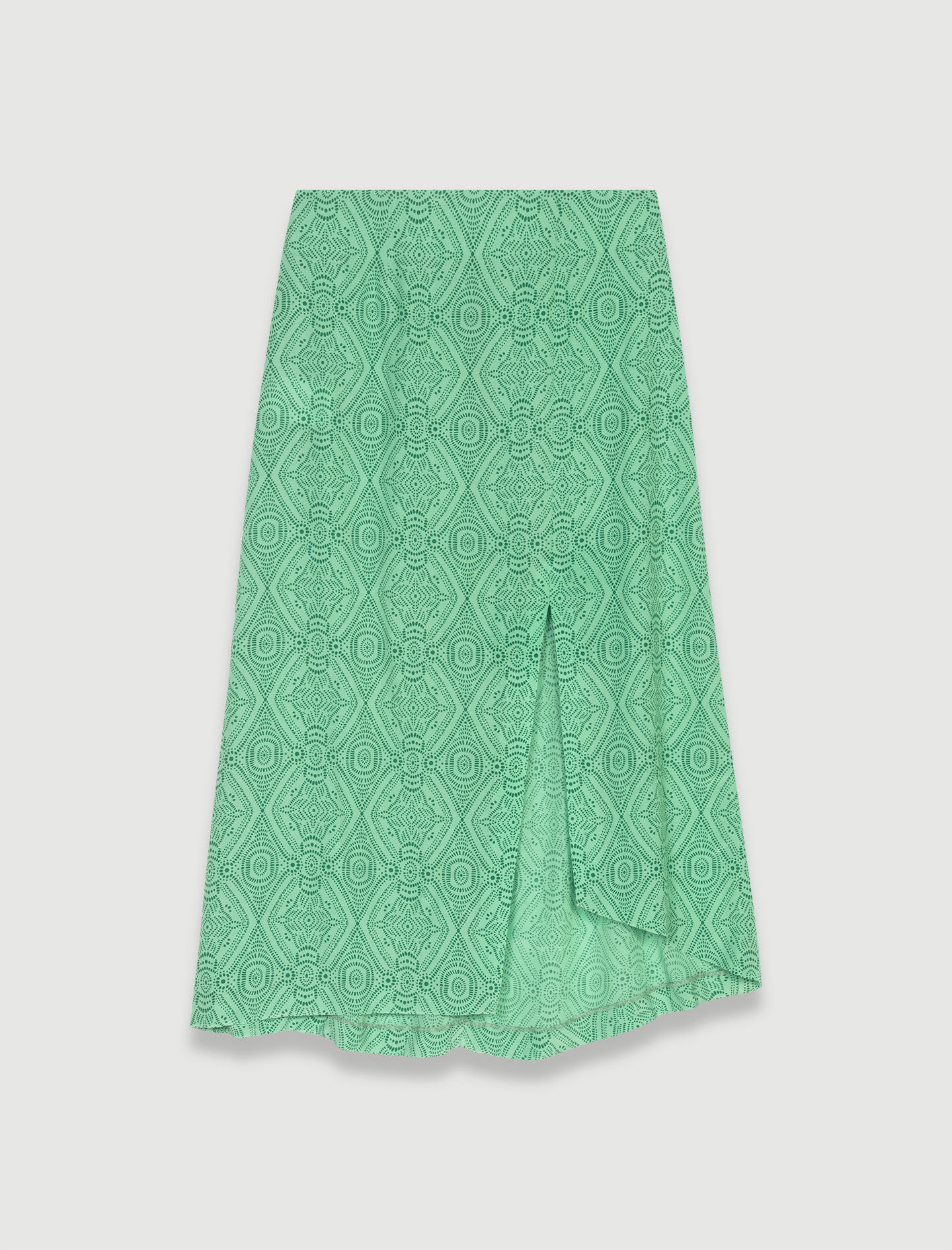 Midi-rok met splitten-Vert ethnique