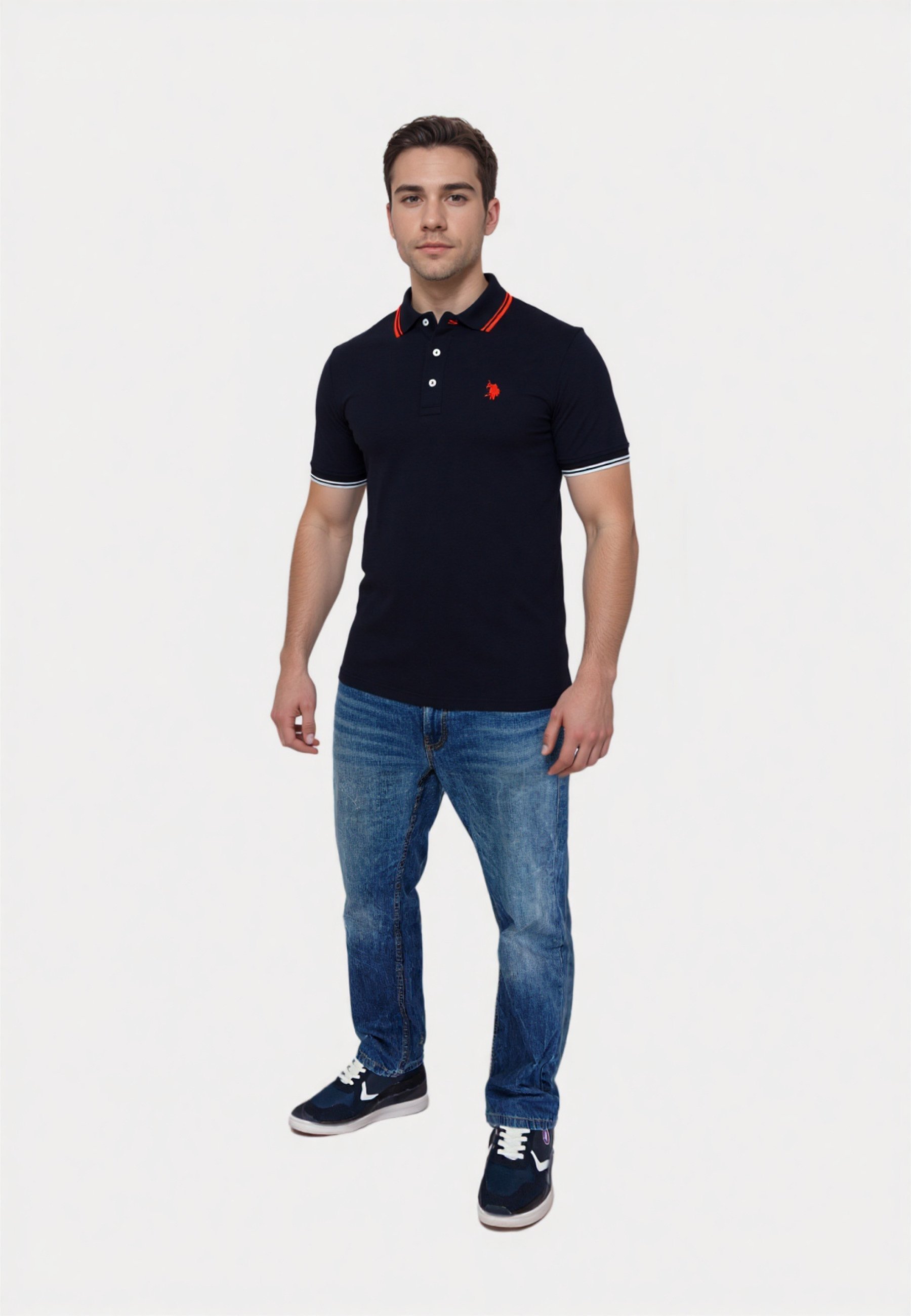 US Polo Assn. SHORTSLEEVE BARNEY - Polo shirt - schwarz