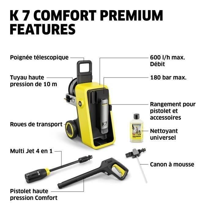 Hidrolimpiadora de alta presión KARCHER K 7 Comfort Premium - 600 l/h - 3000 W - 180 bar