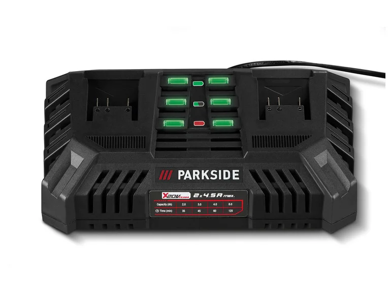 Carregador de bateria dupla PARKSIDE® PDSLG 20 B, 2 x 4,5 A, 20 V