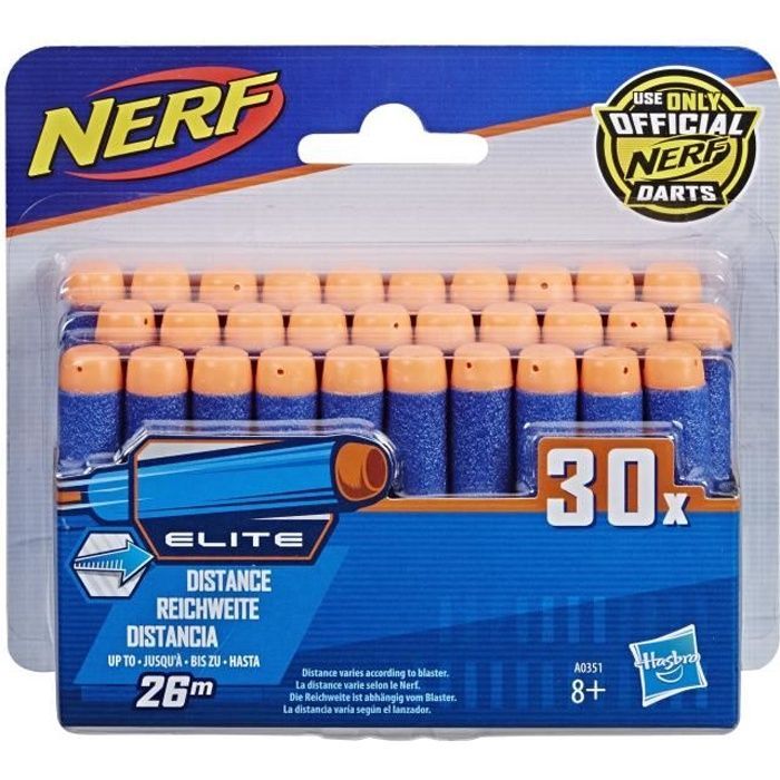 Pack de 30 Flechettes Nerf Elite Officielles - NERF - Recharge - Fléchettes en Mousse