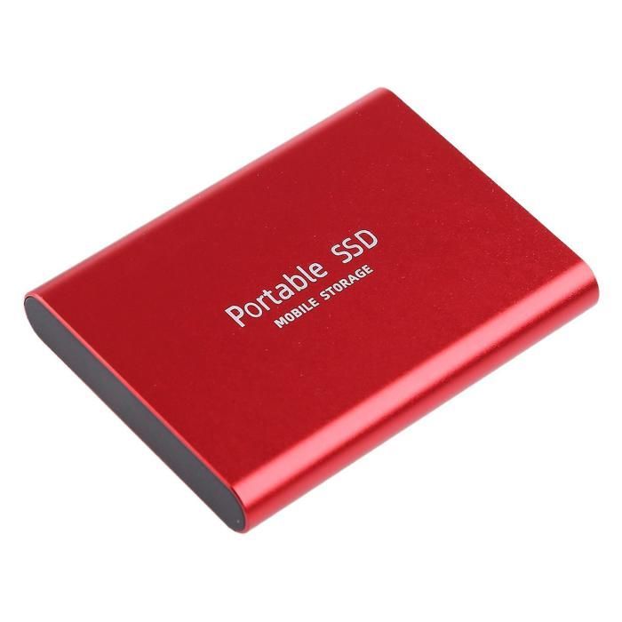 1TB, 4TB, 2TB, 1TB ultradunne uitbreidbare draagbare SSD-harde schijf met Type-C-aansluiting (rood)