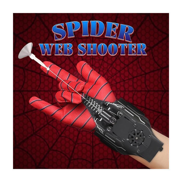 ®RisingFF Spinnennetzwerfer, der tatsächlich echtes Seil verschießt – Handgelenkspielzeug, Rollenspiel, Blau