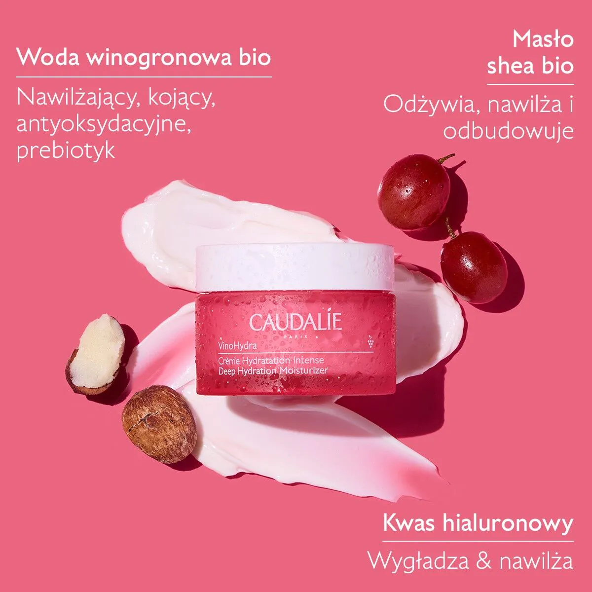 Caudalie VinoHydra Krem intensywne nawilżenie, 50 ml