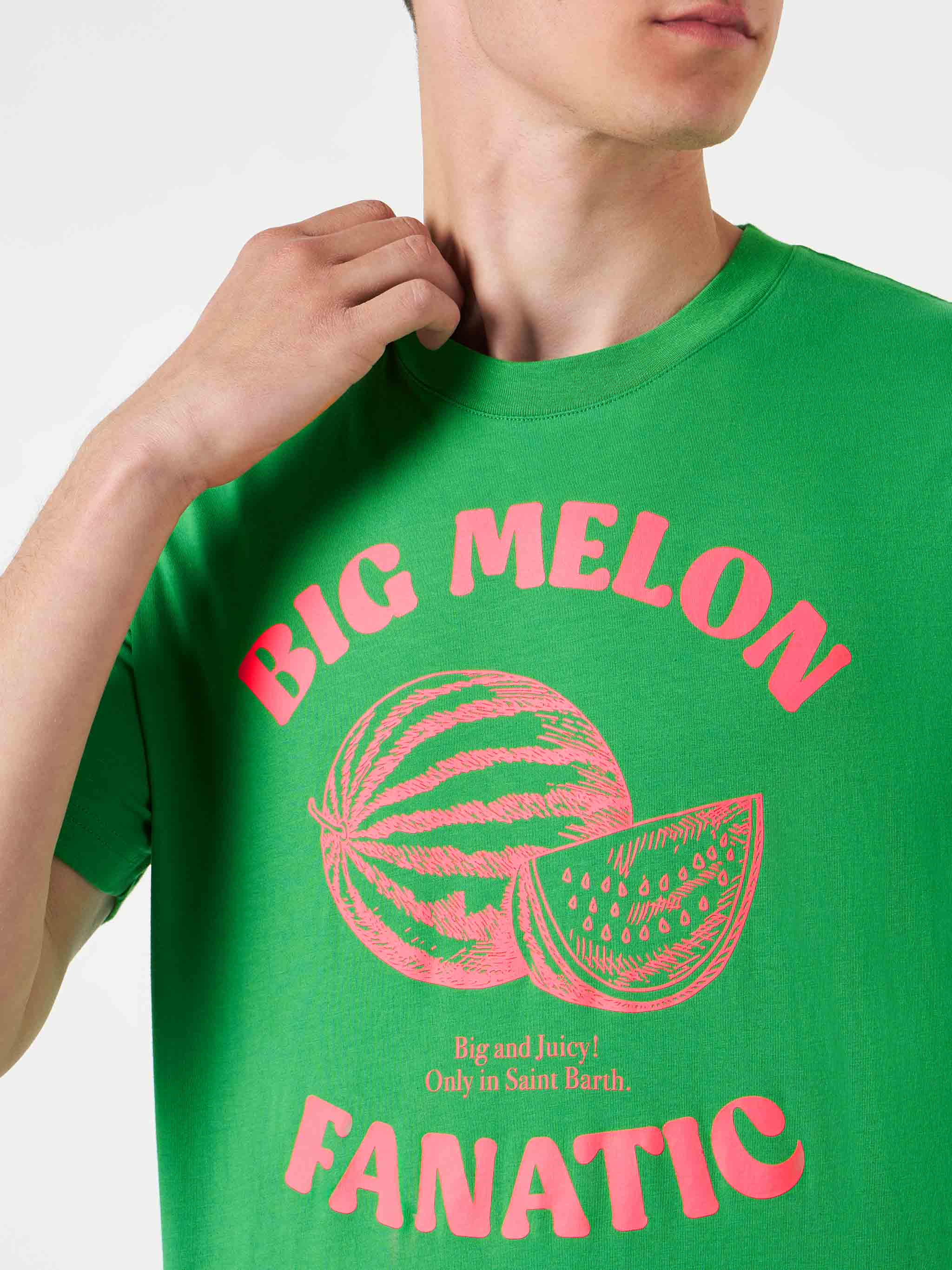 Herren-T-Shirt aus Baumwolle mit Wassermelonenmuster