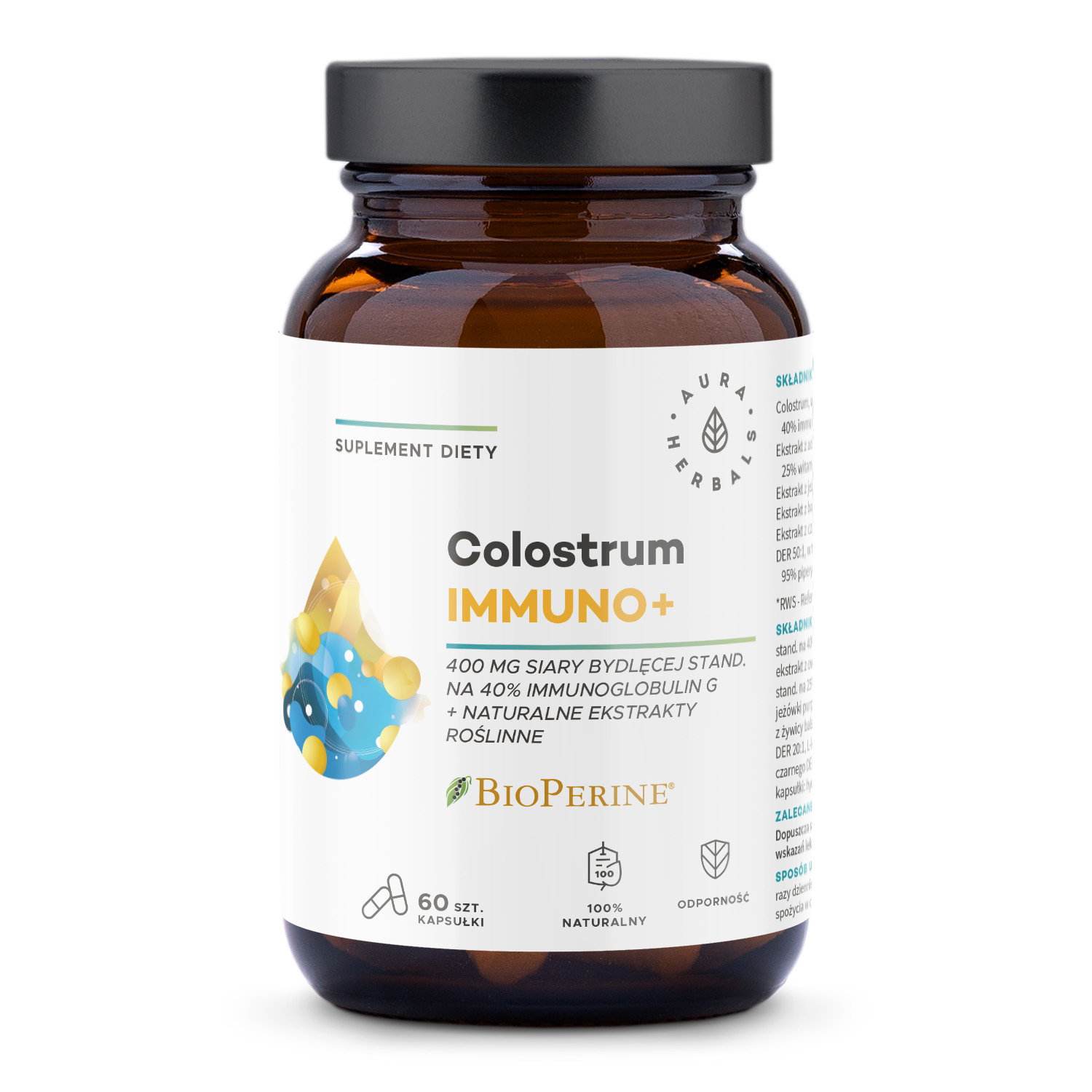 Aura Herbals Kolosztrum Immuno + BioPerine®