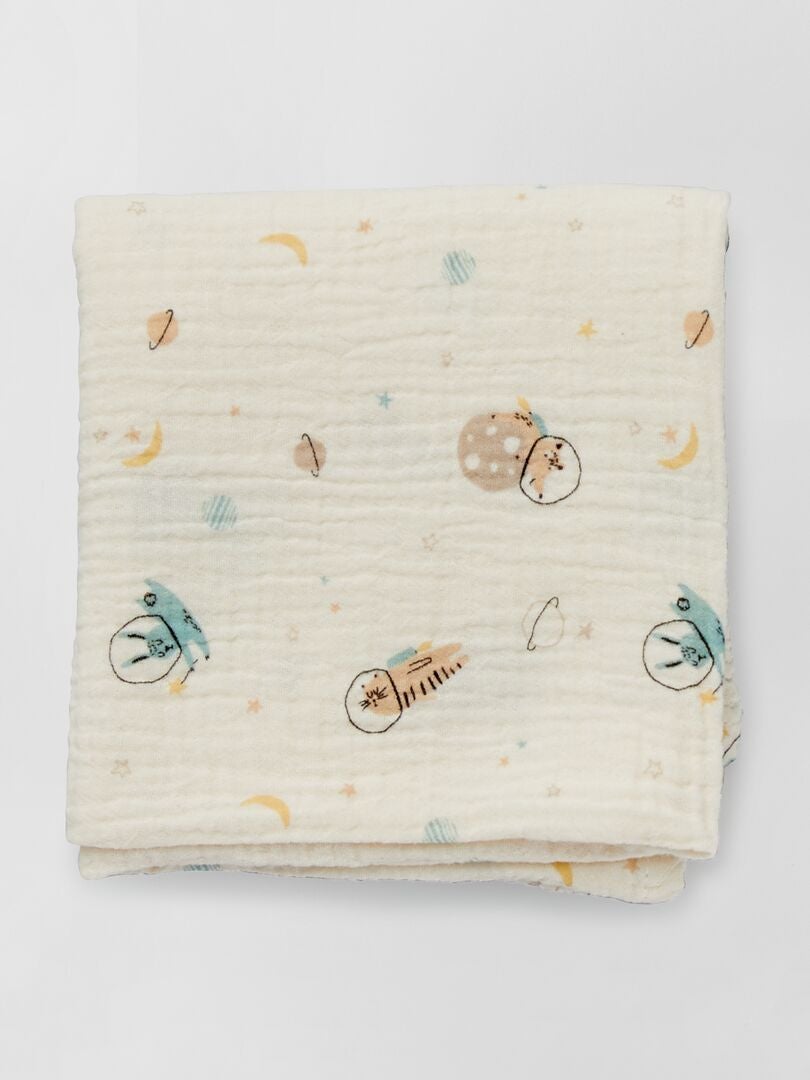 Set van 3 katoenen gaasdekens - beige