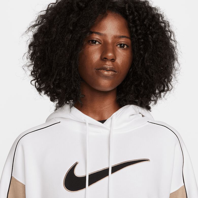 Felpa sportiva oversize in pile con cappuccio