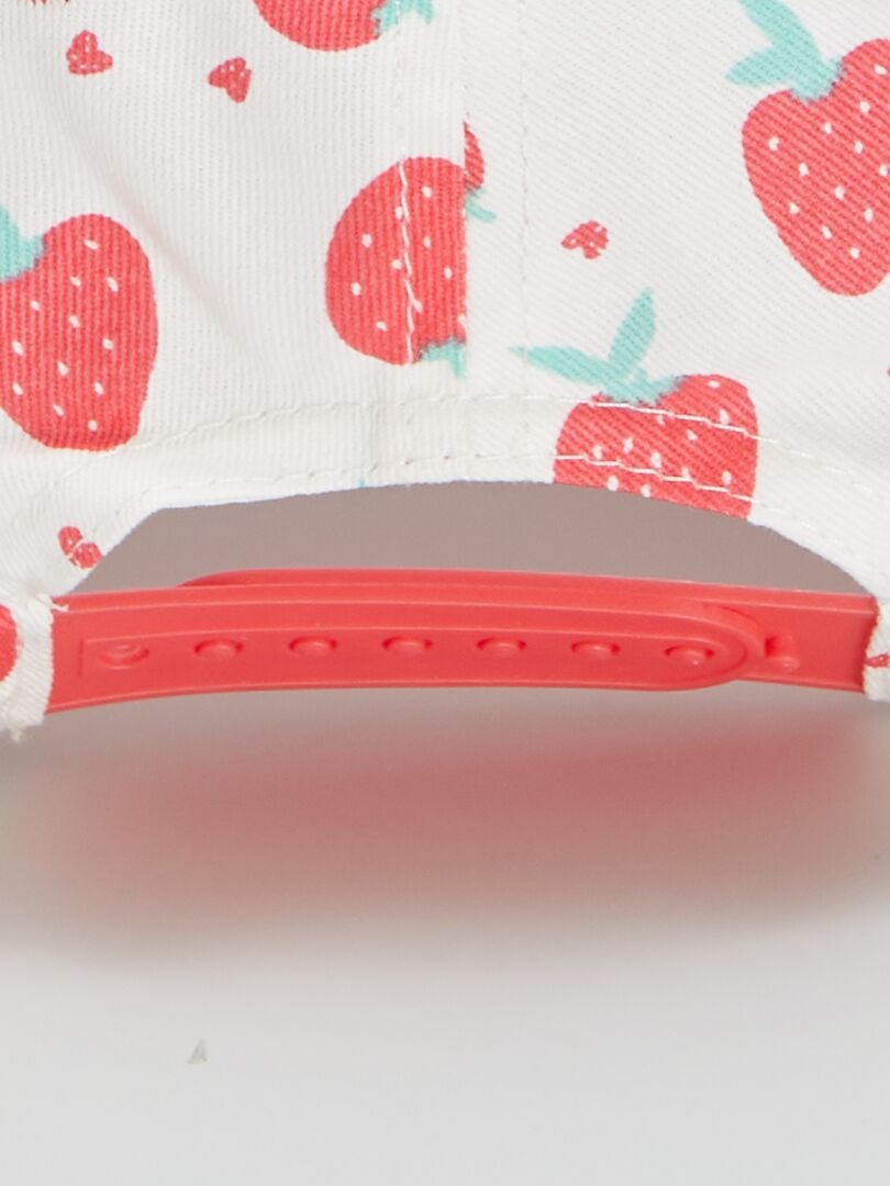 Sombrero con estampado de fresas - ROSA