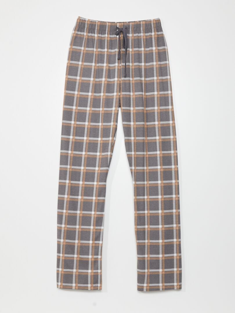 Conjunto de pijama com camiseta e calça - 2 peças - MARROM
