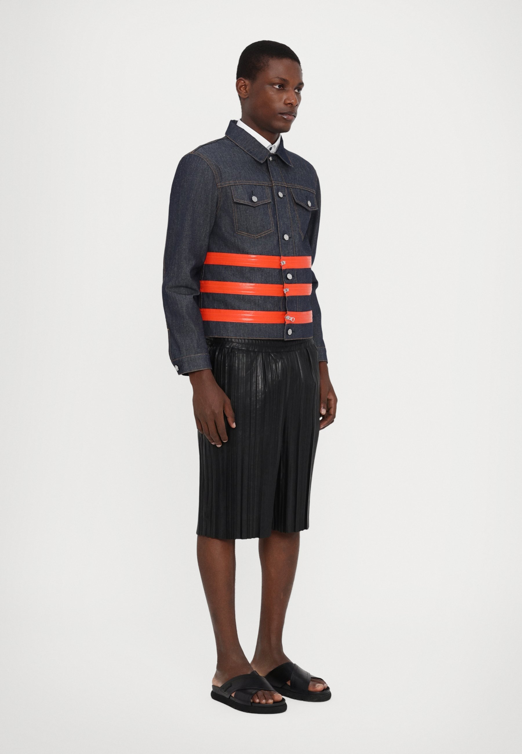 Helmut Lang ZIP TRUCKER - Giacca di jeans - indaco grezzo