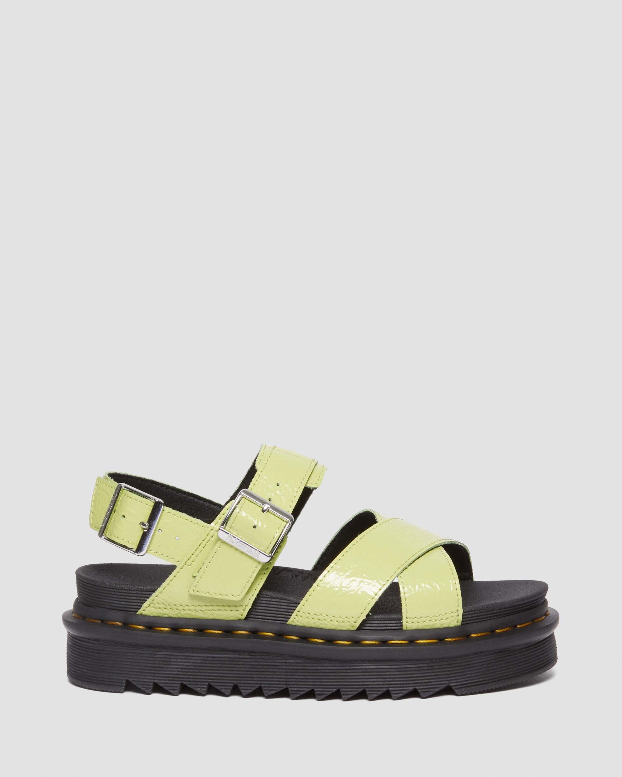 Voss II Distressed Patent Leder Sandalen