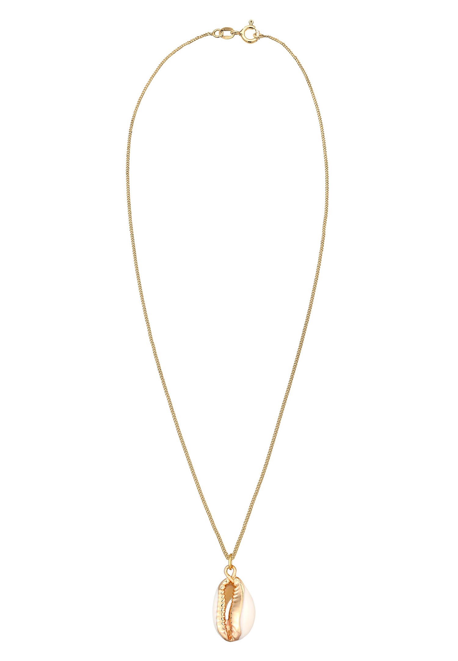 Elli Femmes Pendentif Coquillage Plage Tendance Blogue avec Coquillage Cauri en Argent Sterling 925 Plaqué Or