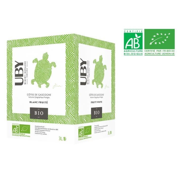 BIB 3L UBY Côtes de Gascogne - Vin blanc du Sud Ouest