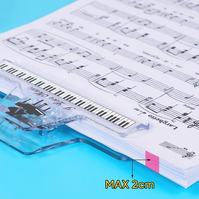 6 clips para partituras, de plástico resistente, con resorte metálico, con patrón de clave de sol, para piano, guitarra y violín, para estudio y concierto.