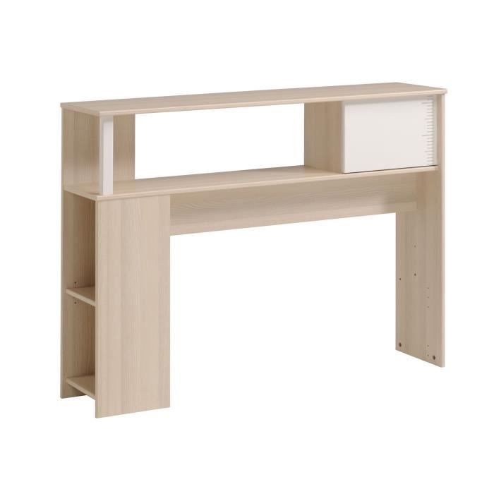 PARISOT Complete Children's Bedroom Set: Headboard + Bed + Desk - Contemporary Style - Light Acacia and White Decor - CHARLEMAGNE