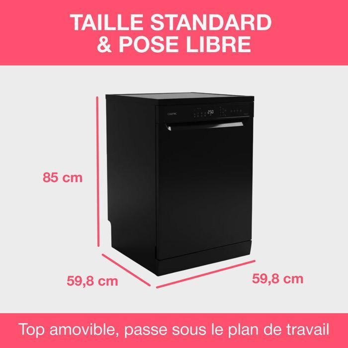 OCEANIC OCEALV1247B Lavastoviglie a libera installazione - 12 coperti - 47 dB Nero