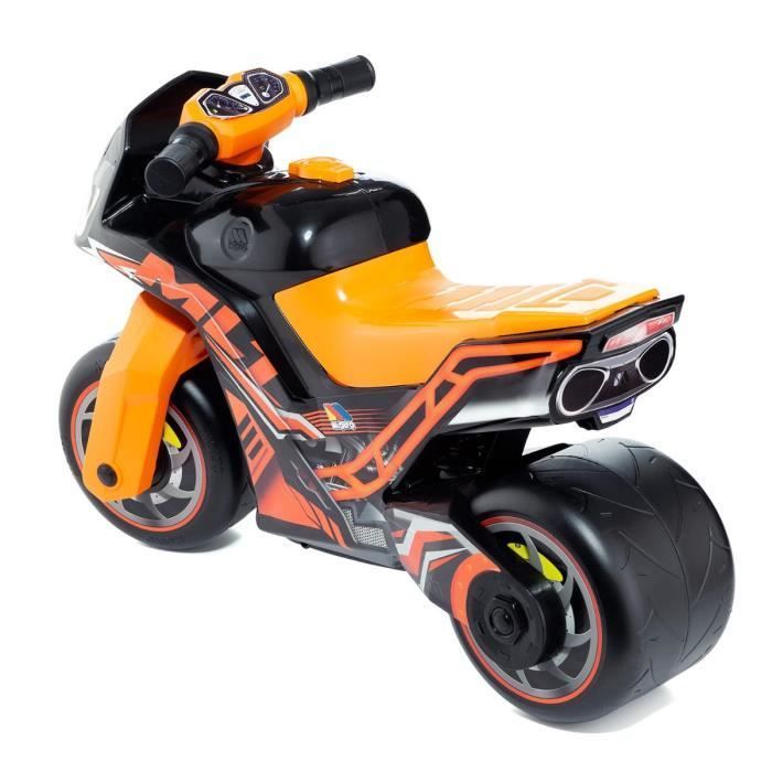 Moto à Pousser - MOLTO - MLT - Noir et Orange - Roues Tout-Terrain - Pour Enfants à Partir de 18 Mois