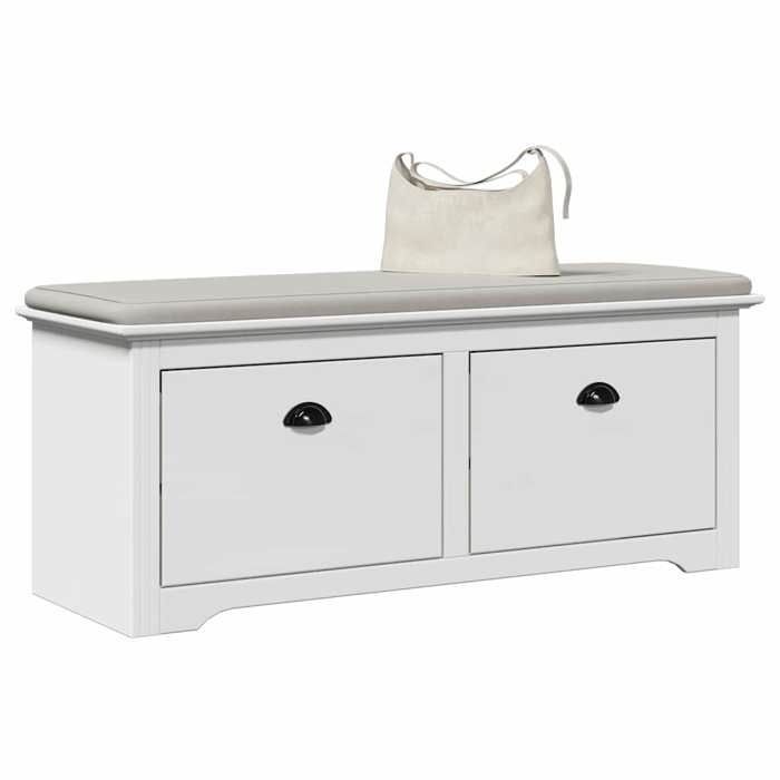 VidaXL BODO halbank, wit, 114x40x45 cm, bank, halbank, opbergbank, entreebank, halmeubel 4016869