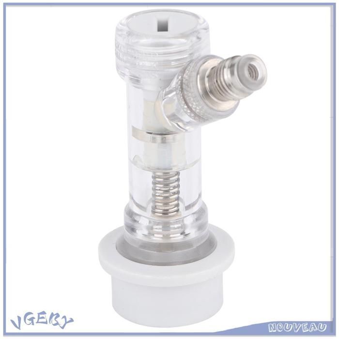 Conector de barril con bloqueo, conector de barril de cerveza de acero inoxidable con válvula antirretorno interna, con válvula