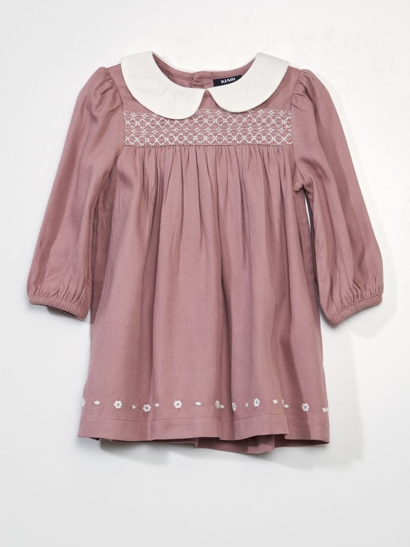 Vestido evasê com gola claudine - ROSA