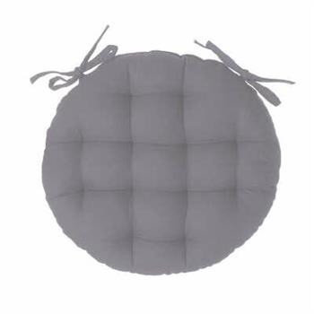Poduszka na krzesło 38cm okrągła szara