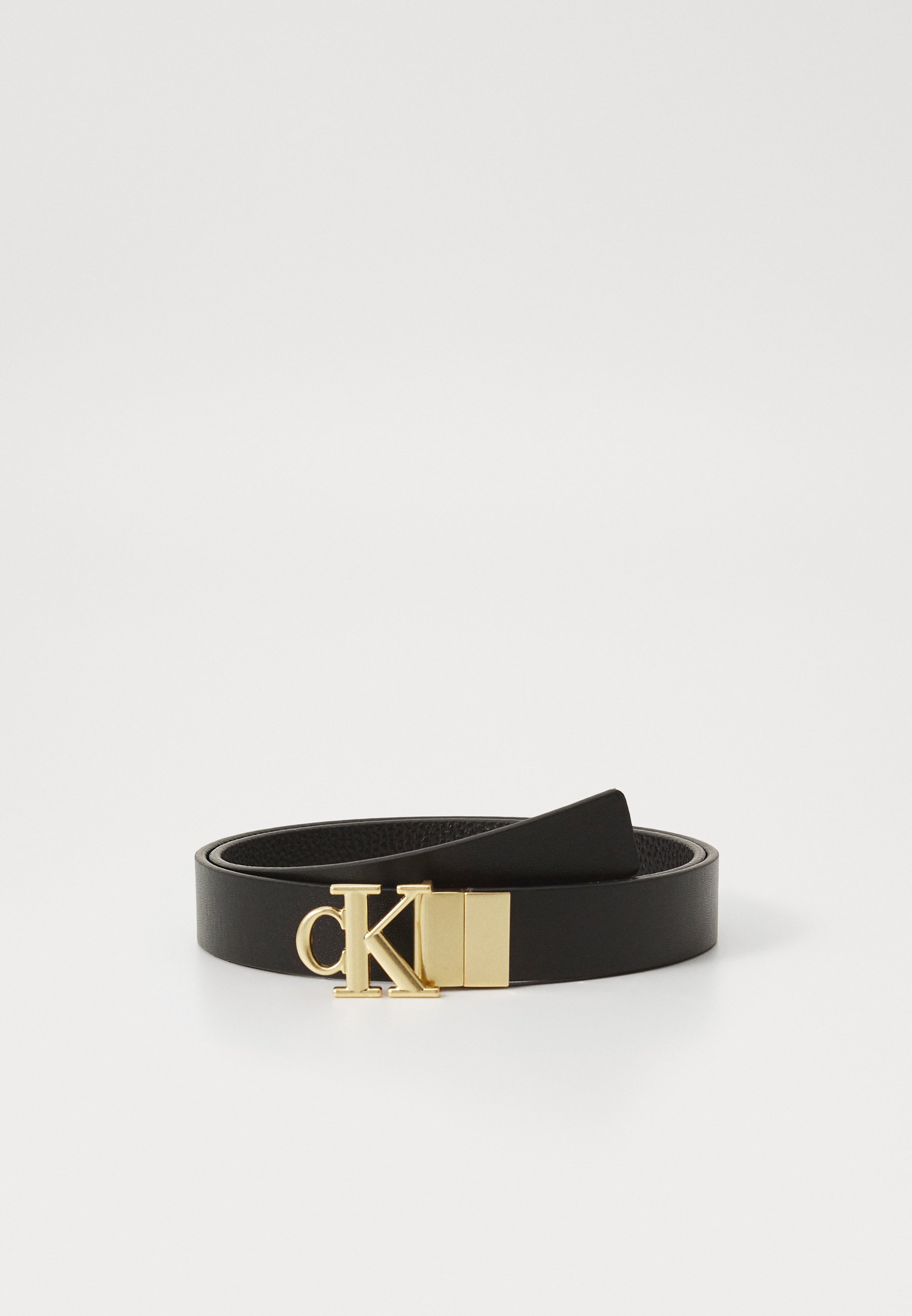 Calvin Klein Jeans MONOGRAM GESP - Riem - zwart/lichtgoudkleurig