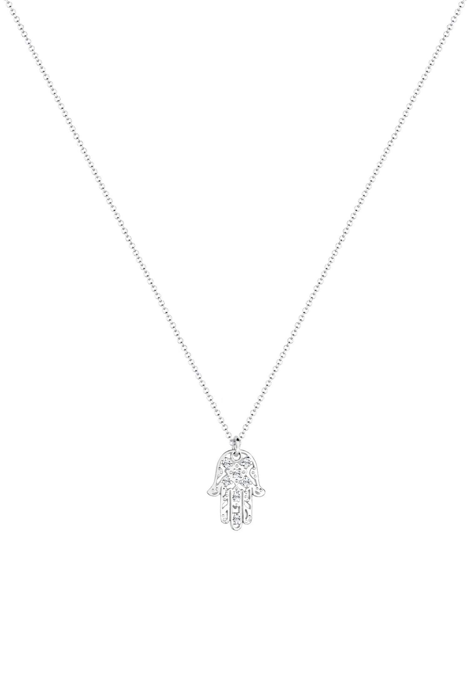 Elli Femmes Pendentif Main Hamsa avec Cristaux en Argent Sterling 925