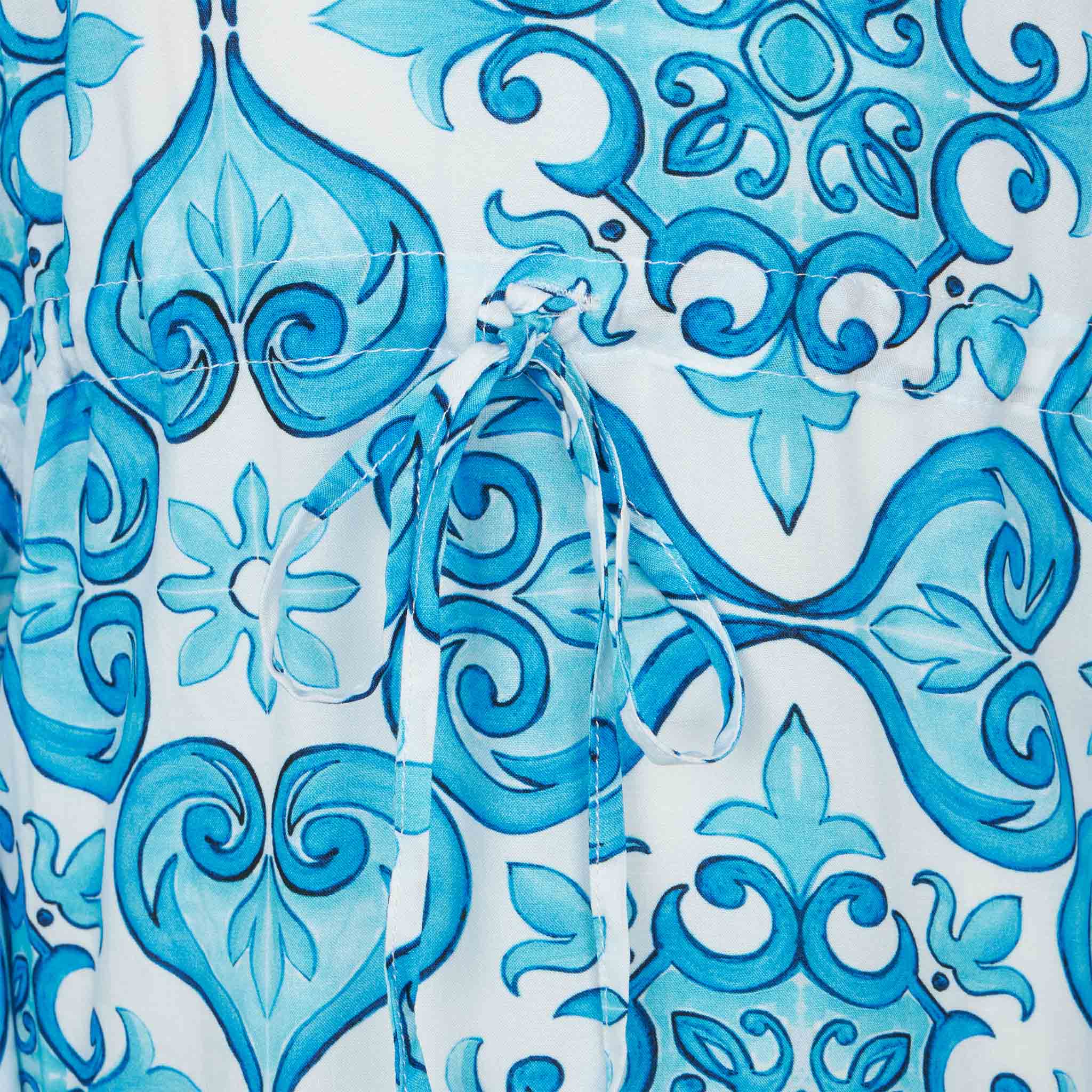 Meisjeskaftan met majolica-print