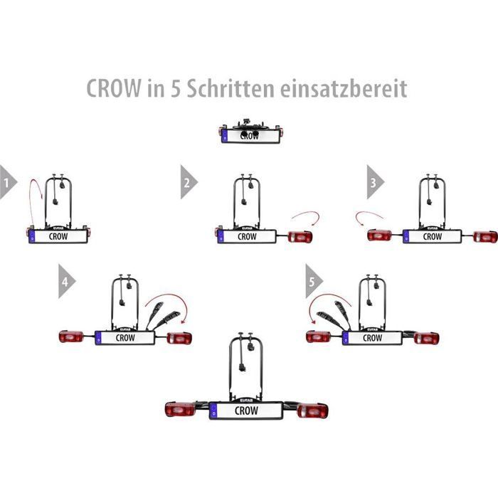 Eufab Crow 11563 fietsendrager, aantal fietsen = 2