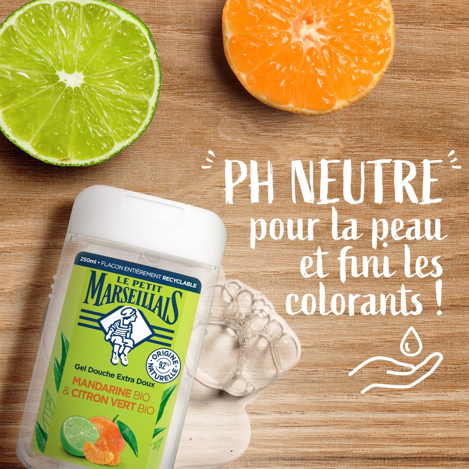 Le Petit Marseillais Gel Douche & Bain Extra Doux[[,]] MandarineBio & Citron Vert Bio[[,]]
