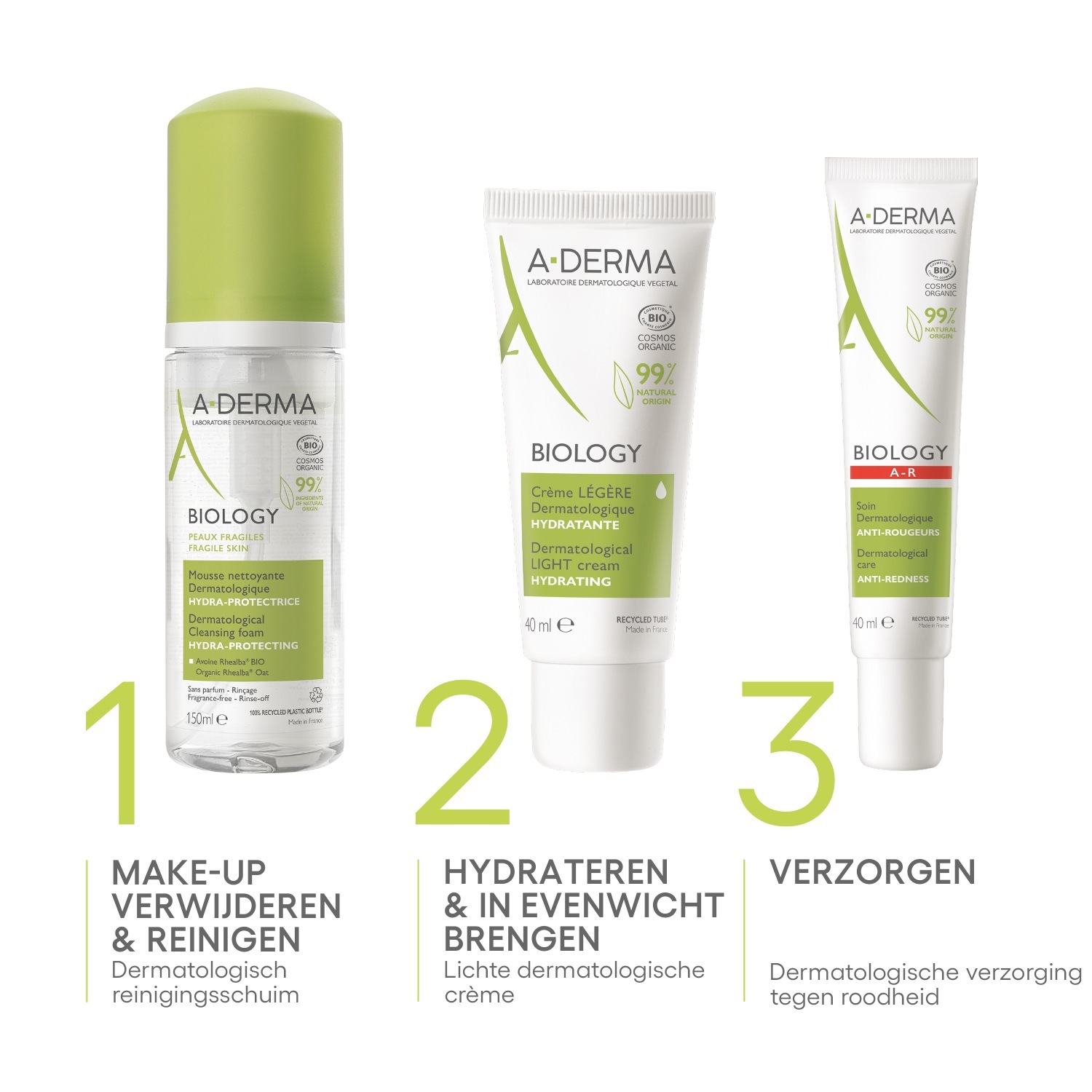 A-DERMA Biology Dermatološka čistilna pena - 150 ml