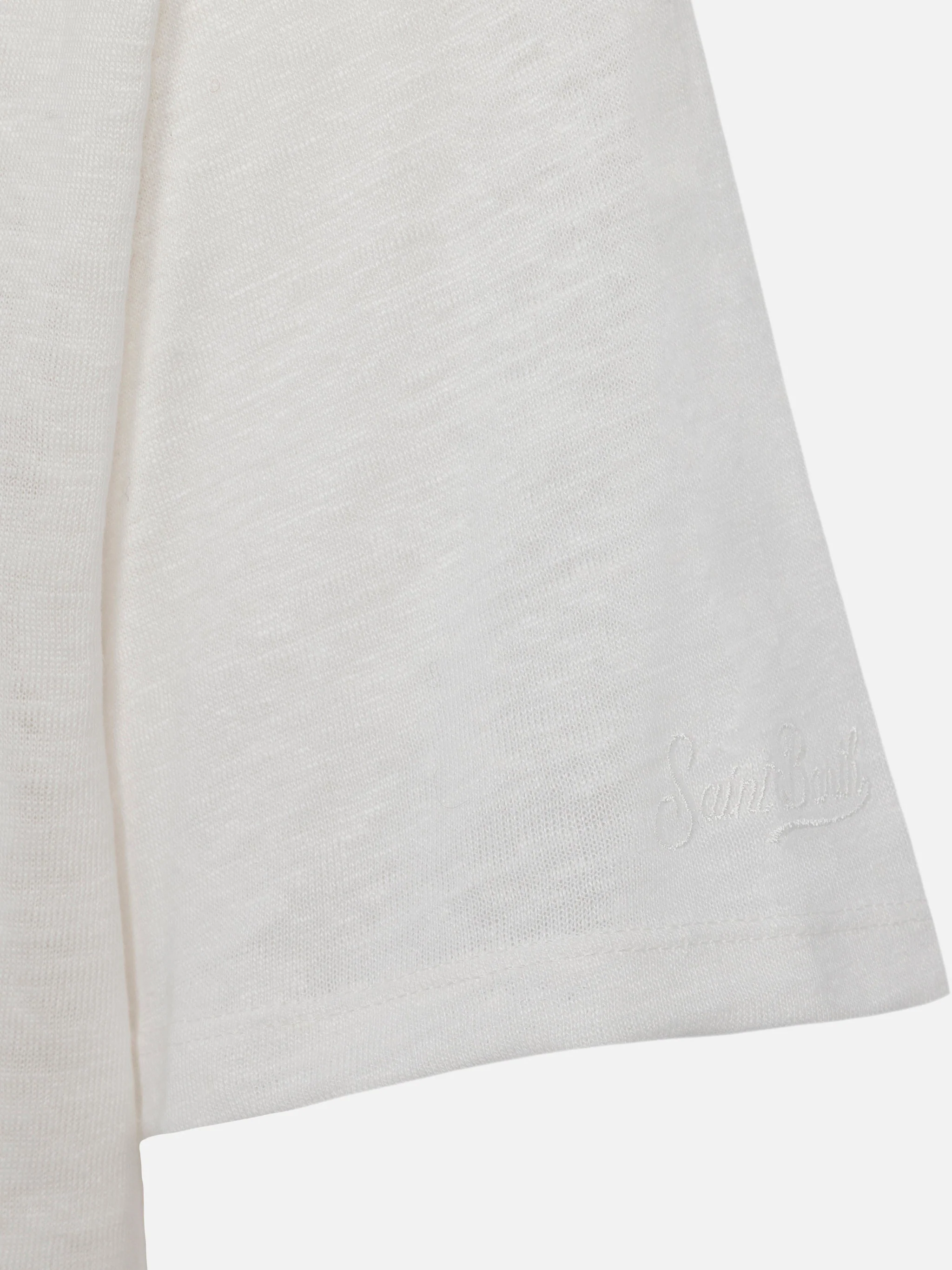 Ecstasea T-shirt van witte linnenjersey
