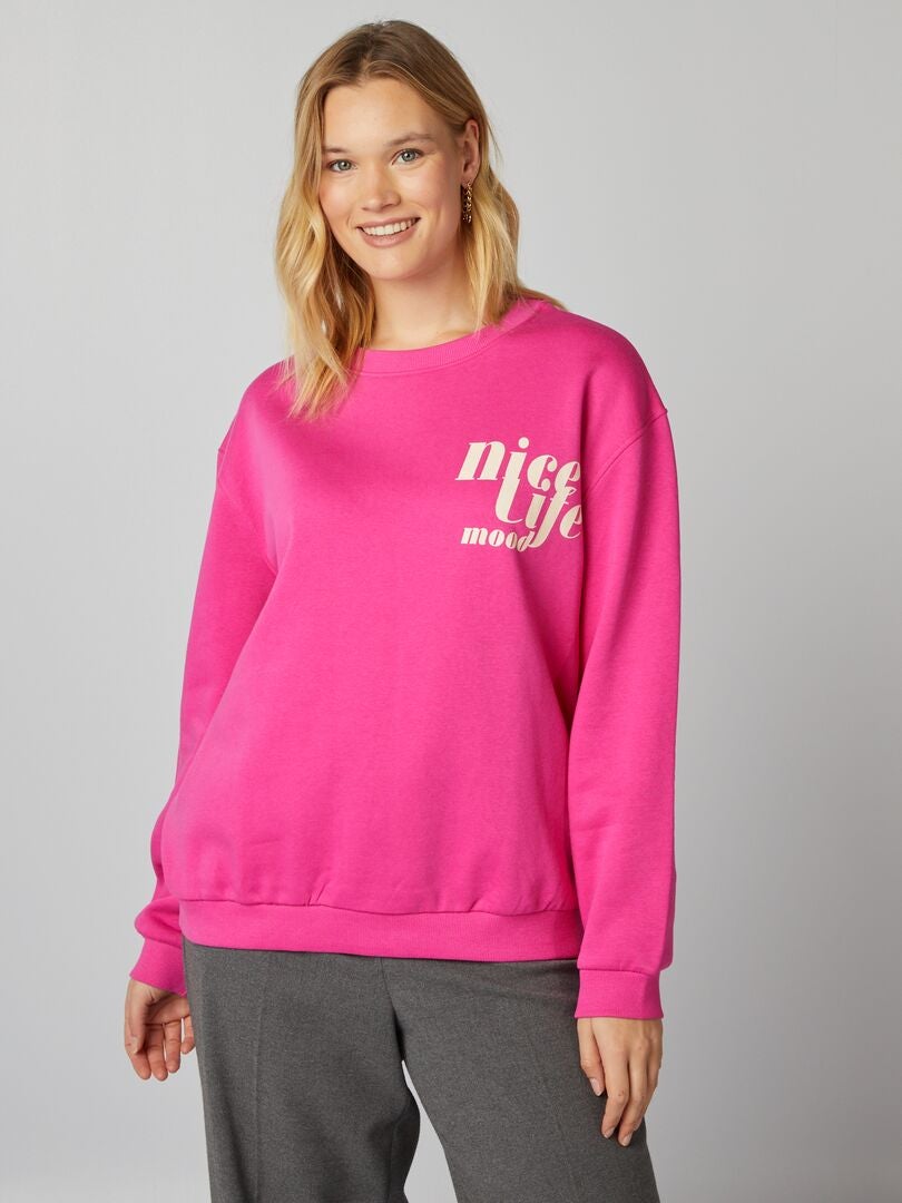 Bedrukte sweater - ROZE