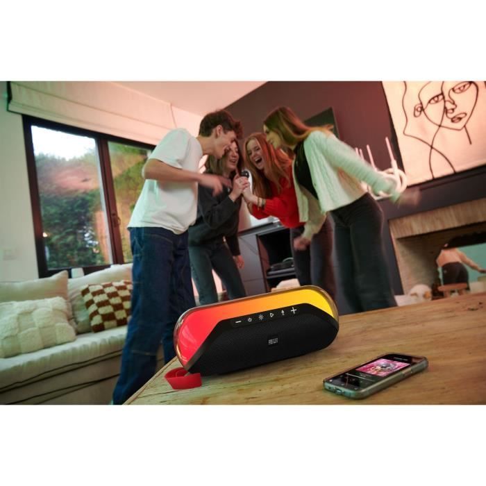 Trådløs højttaler med lys - BIGBEN PARTY - Bluetooth 5.3 - USB - 50W - Trådløs mikrofon inkluderet - Stemmeskifter