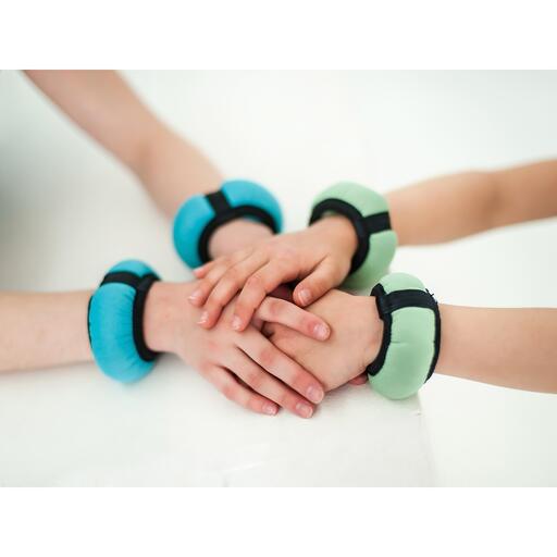  Viktade neoprenarmband med indigofärgad metallfyllning 2*0,2 kg