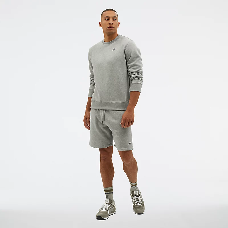 Herenshorts van NB met klein S-logo - ATHLETIC GRAY