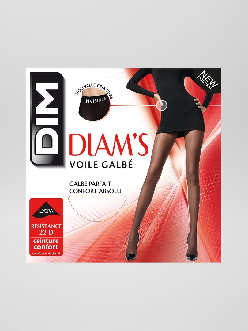 Meia-calça modeladora transparente 'DIM' - preta