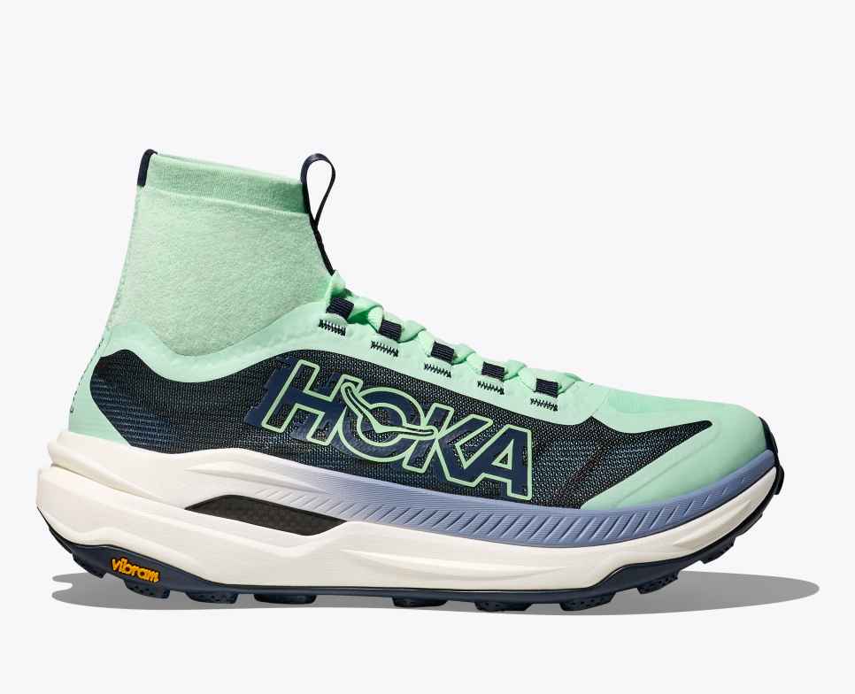 HOKA Tecton X 3 Menthe Fluorite / Bleu Marine Universitaire