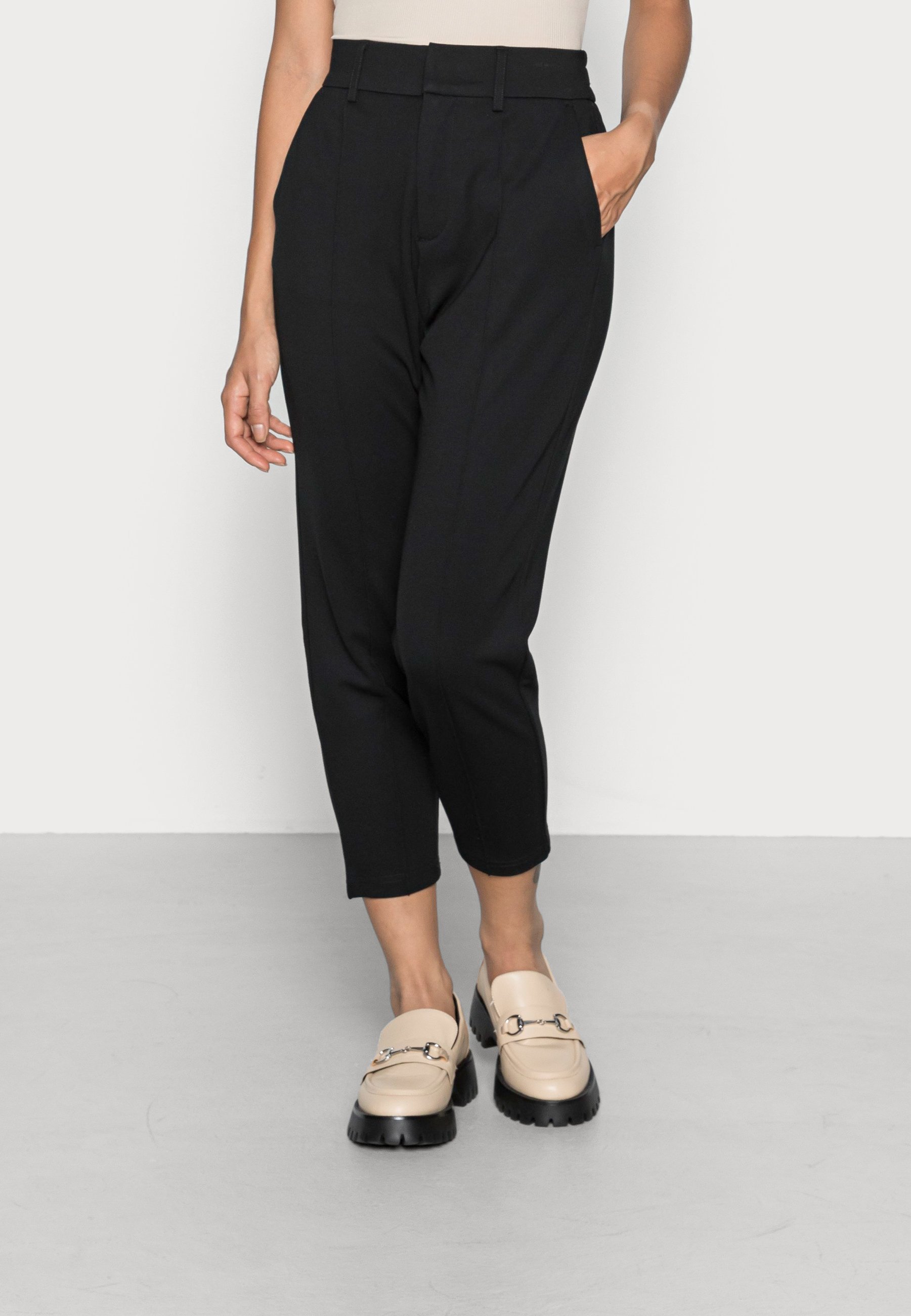 ONLY Petite ONLPOPTRASH LIFE MID WAIST PIN TAILOR - Broek - zwart