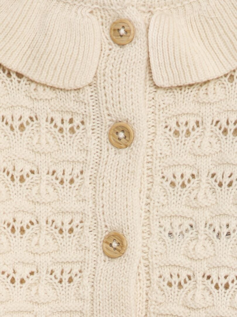 Åpen strikket cardigan - BEIGE