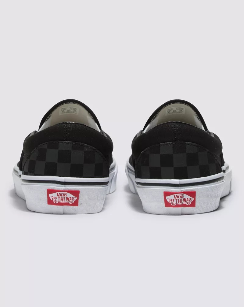 Customs Black Checkerboard Slip-On Wide
