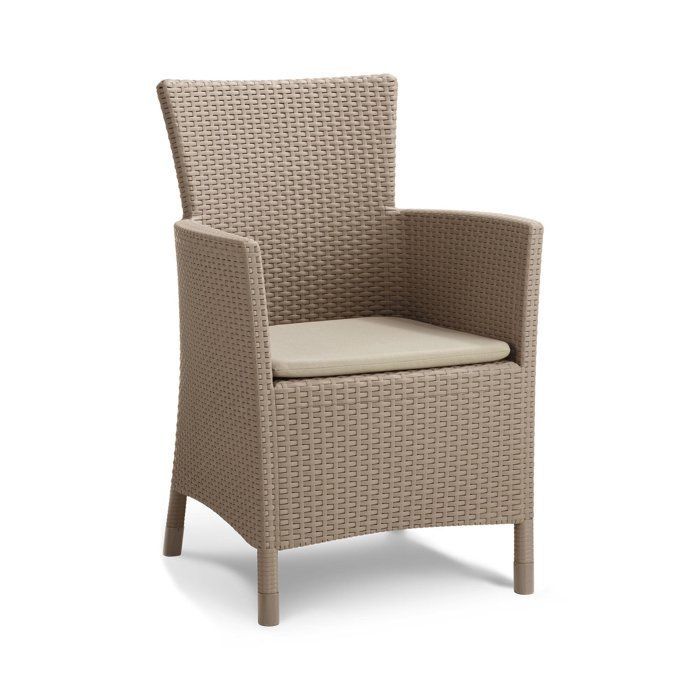 Sillón de exterior Steinbach Dmora, plástico gris topo, 60x62 cm