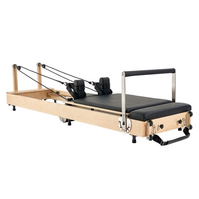 Duoku Reformer Pilates pieghevole in legno - Portata 181,44 kg - Attrezzatura per allenamento yoga - con doppia resistenza