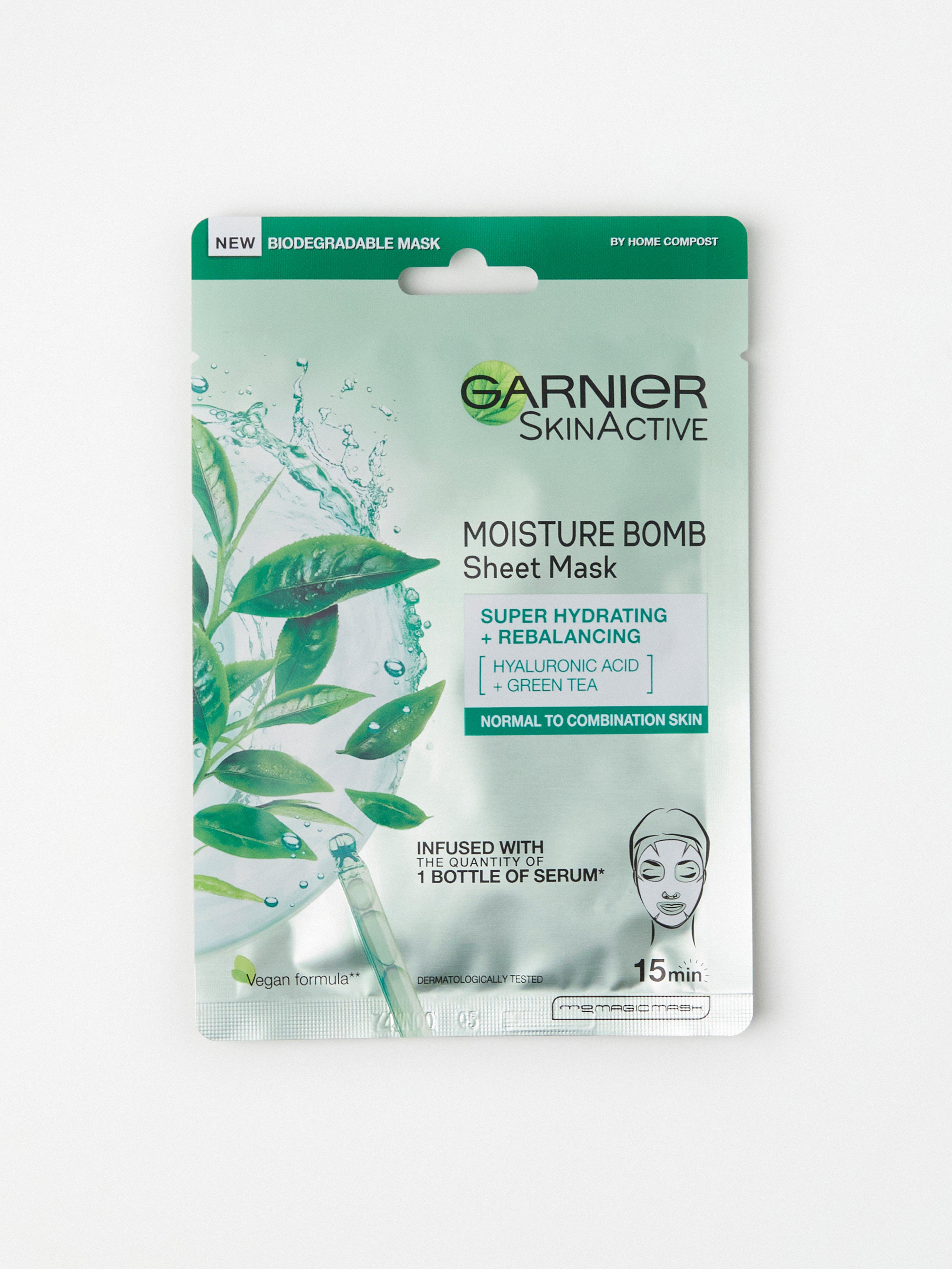 Garnier Skin Active Moisture Bomb Tissue Mask HYDRATERINGSMASKE FOR Å REBALANSERE