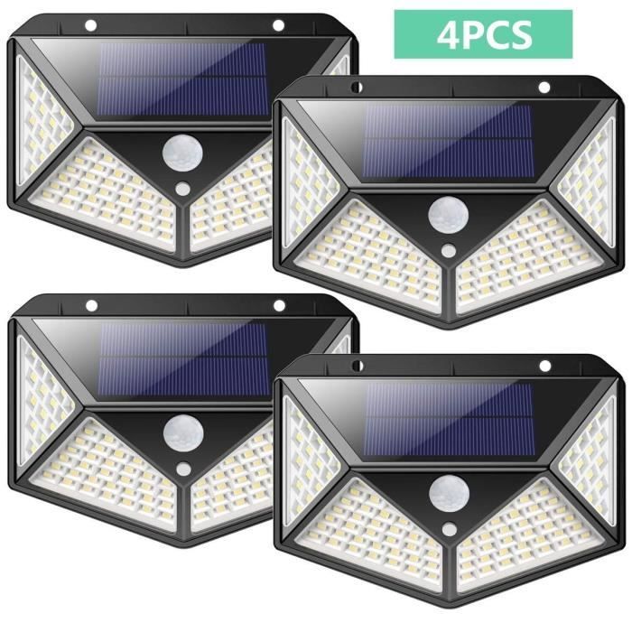 Outdoor Solar Lights - 100 LEDs - 4 Pack - Motion Sensor Lighting - 270° Waterproof for Garden