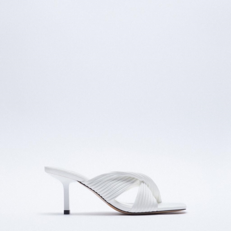Nouveauté 2021 : chaussures décontractées pour femmes, style décontracté, escarpins à talons aiguilles plissés et à cordon, bout carré, sandales ouvertes